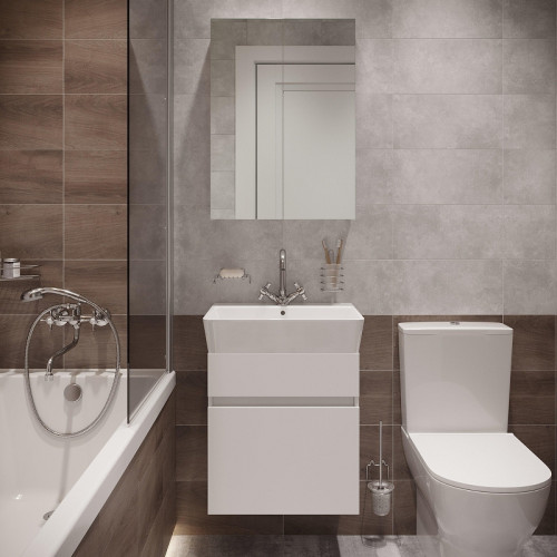 Комплект мебели для ванной DIWO Тольятти 50 подвесной цвет Белый