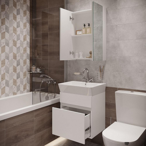 Комплект мебели для ванной DIWO Тольятти 50 подвесной цвет Белый