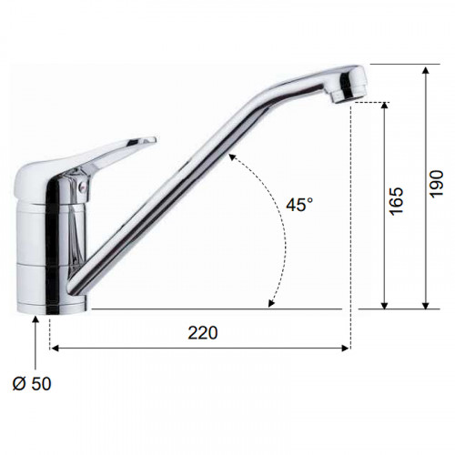 Смеситель для кухни Remer Kiss K40 Хром латунь