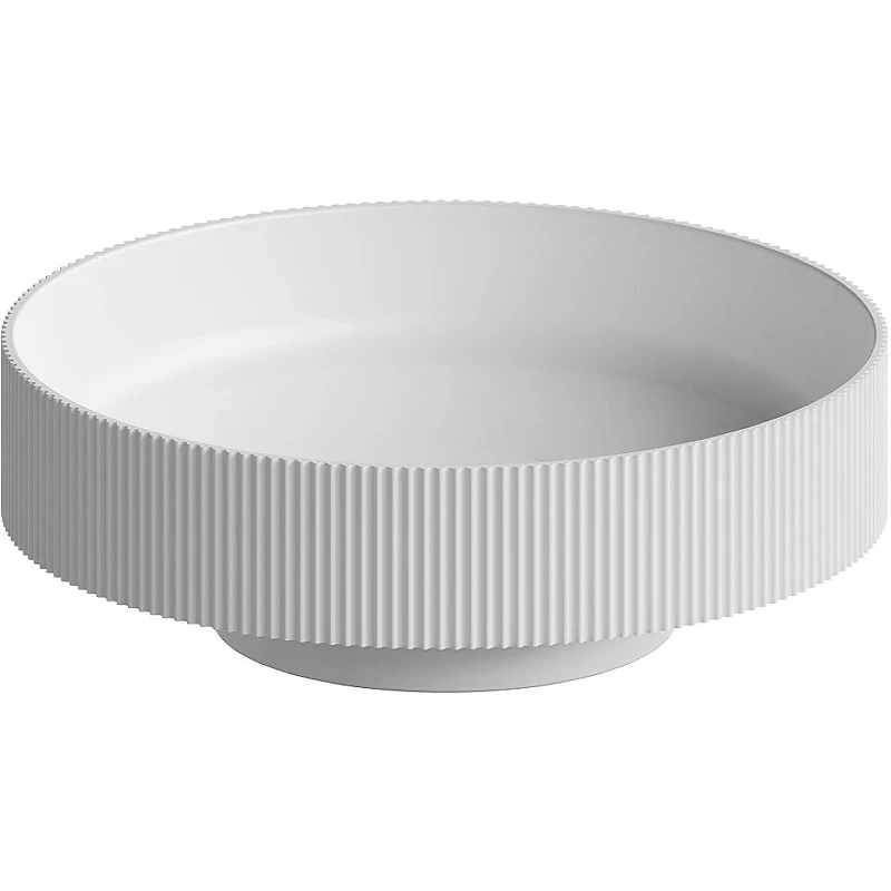 Раковина-чаша Boheme Corian 40 801-R-MW Белая матовая искусственный камень (литьевой мрамор) накладная