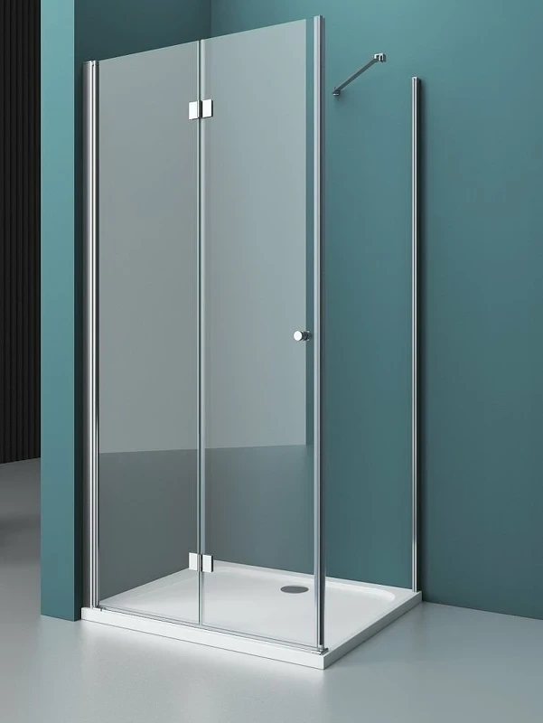 Душевой уголок BelBagno Albano 100х80 ALBANO-ASH-1-100/80-C-Cr профиль Хром стекло прозрачное