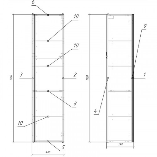 Шкаф пенал Cersanit Moduo 40 SB-SL-MOD/Wh подвесной Белый МДФ / ЛДСП