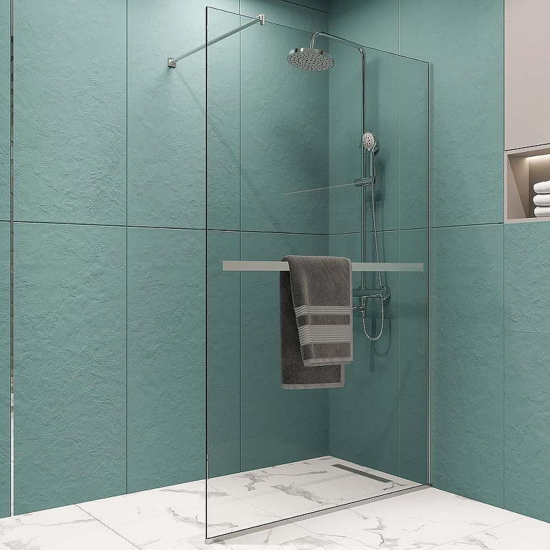 Душевая перегородка DIWO Элиста 120 MG-EL-120-CL профиль Хром матовый стекло прозрачное