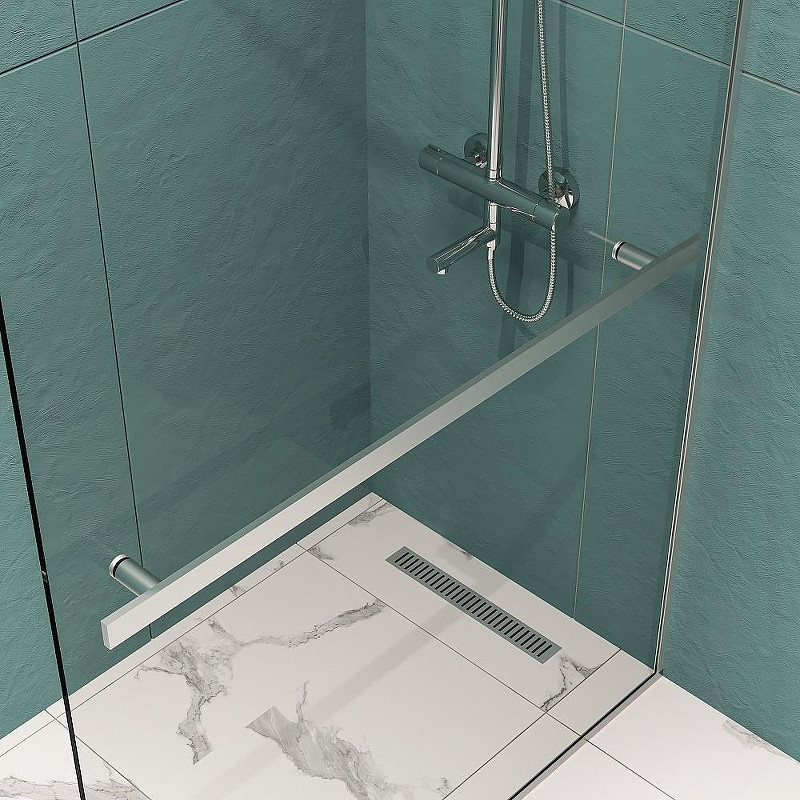 Душевая перегородка DIWO Элиста 120 MG-EL-120-CL профиль Хром матовый стекло прозрачное