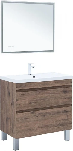 Тумба с раковиной Aquanet Нота New 90 345803 цвет Дуб веллингтон табак
