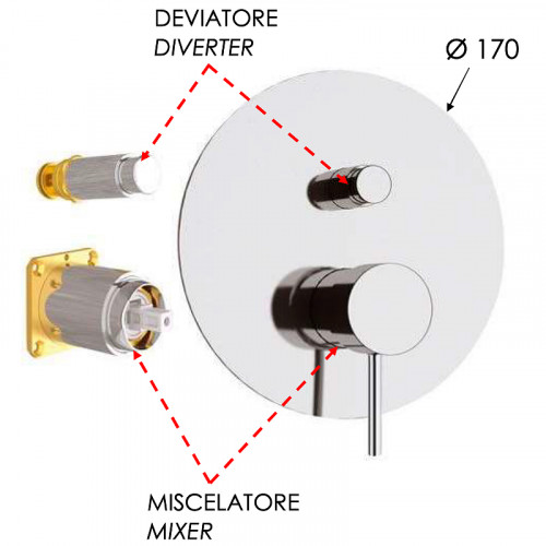 Смеситель для душа Remer X-Style X09KBXV Сталь латунь встраиваемый