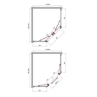 Душевой уголок BelBagno Uno 100х80 UNO-195-PH-2-100/80-C-Cr профиль Хром стекло прозрачное