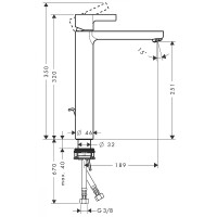 Смеситель для раковины Hansgrohe Metris S 31022000 Хром латунь