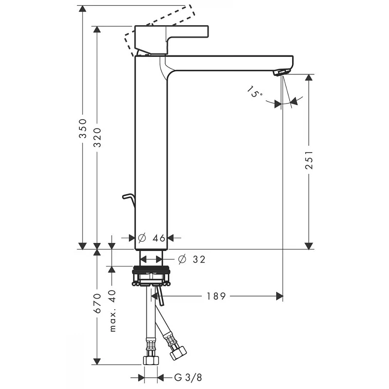 Смеситель для раковины Hansgrohe Metris S 31022000 Хром латунь