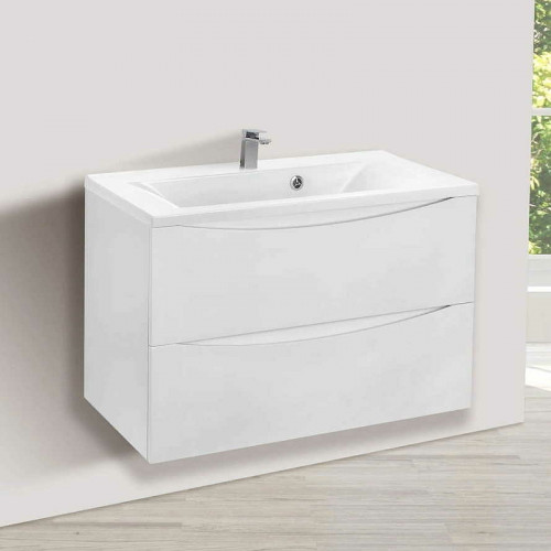 Тумба под раковину Vincea Mia 80 VMC-2MA800GW подвесная G.White МДФ / ЛДСП