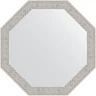 Зеркало Evoform Octagon 48х48 BY 3682 в багетной раме - Волна алюминий 46 мм