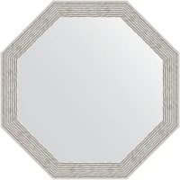 Зеркало Evoform Octagon 48х48 BY 3682 в багетной раме - Волна алюминий 46 мм