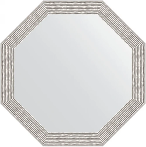 Зеркало Evoform Octagon 48х48 BY 3682 в багетной раме - Волна алюминий 46 мм