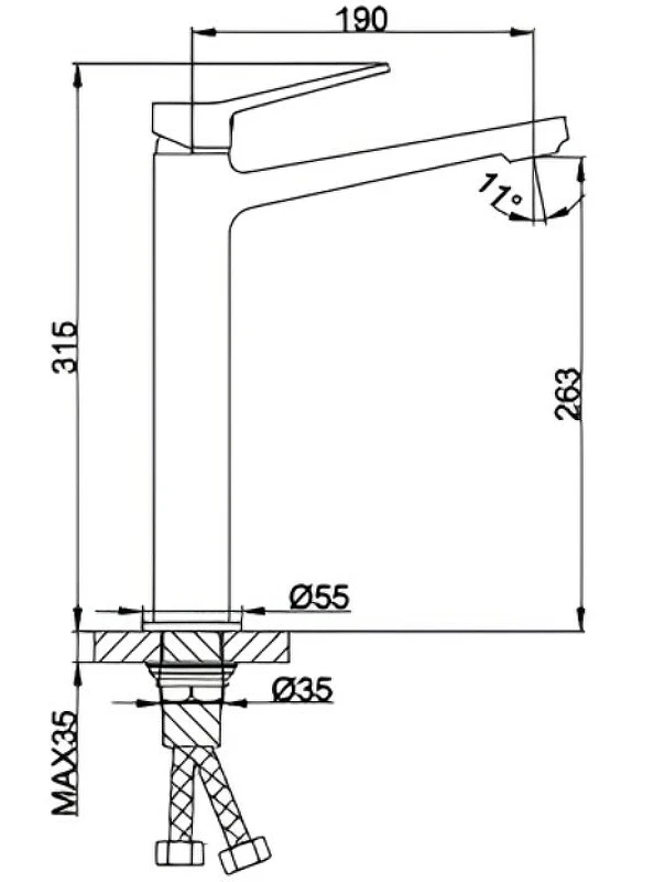 Смеситель для раковины Frap H61 F1061-2 Хром латунь