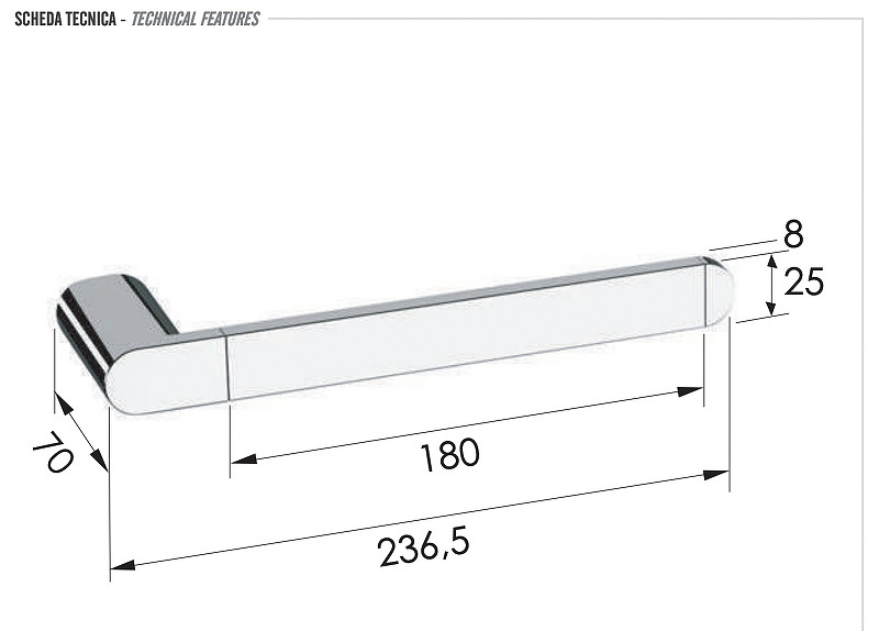 Полотенцедержатель Remer Lounge LN44CR цвет Хром