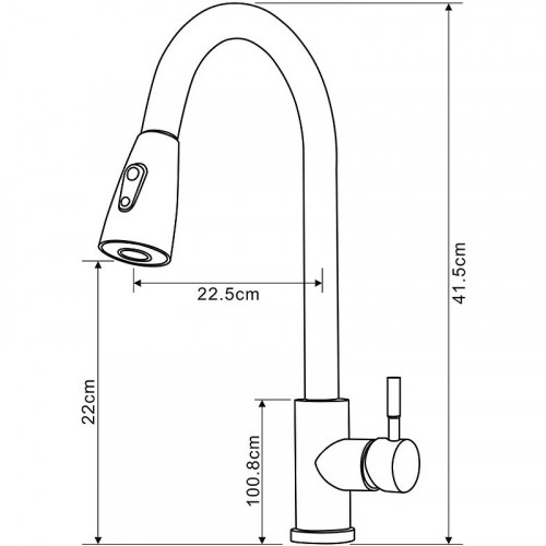 Смеситель для кухни Melodia della vita Perfetto MDV30204ss Нержавеющая сталь