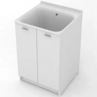 Тумба с хозяйственной раковиной Kerasan Aquadom 60 9165k3*0 Белая без отверстия под смеситель МДФ / ЛДСП