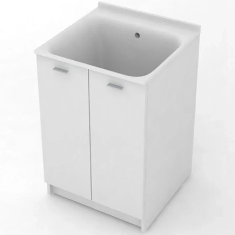 Тумба с хозяйственной раковиной Kerasan Aquadom 60 9165k3*0 Белая без отверстия под смеситель МДФ / ЛДСП