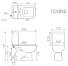 Унитаз компакт Creo Ceramique Tours TO1003N+TO1002RS с бачком и сиденьем Микролифт