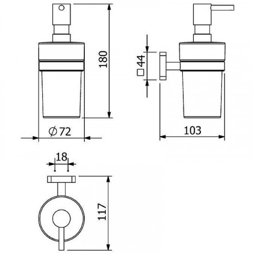 Дозатор для жидкого мыла Kludi Vela S 2597639 Черный матовый