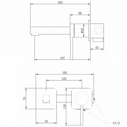 Смеситель для раковины Abber Emotion AF8812NG Никель латунь встраиваемый