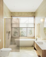 Душевая перегородка Maybah Glass MGD-697-3ш 790x1950 в широком профиле Золото стекло бронзовое матовое