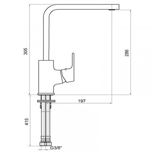 Смеситель для кухни E.C.A. Tiera 103518123EX Черный глянец Хром латунь
