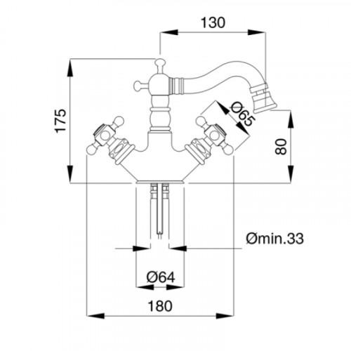 Смеситель для биде Migliore Arcadia 18393 Золото латунь