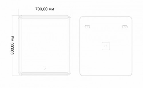 Зеркало Art&amp;Max Tito AM-Tit-700-800-DS-F с подсветкой с сенсорным выключателем стекло