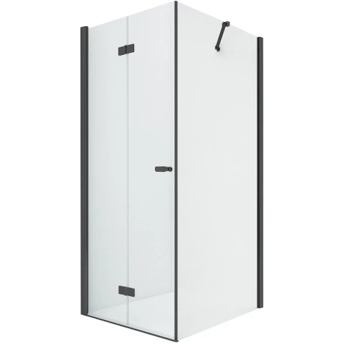 Душевой уголок New Trendy New Soleo Black 80х100 L D-0234A/D-0116B профиль Черный стекло прозрачное