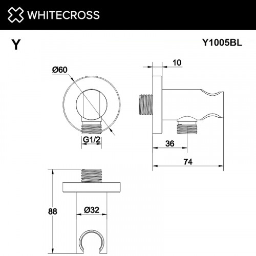 Шланговое подключение Whitecross Y gold Y1005GL Золото