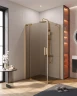 Душевой уголок Cezares Slider 80x100 SLIDER-AH-1-100-70/80-BR-BORO профиль цвет Брашированное золото стекло бронзовое