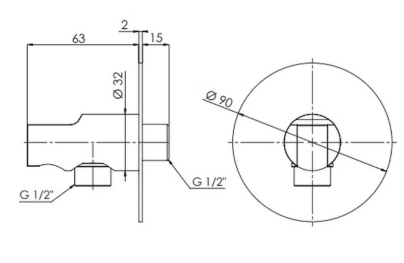 Шланговое подключение Remer 337X с держателем ручного душа Хром