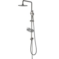 Душевая система Lemark Bronx LM3788GM Графит латунь на стену