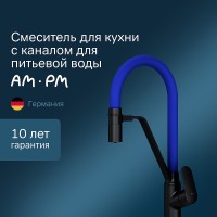 Смеситель для кухни AM.PM Like F8007827 Черный матовый Синий латунь
