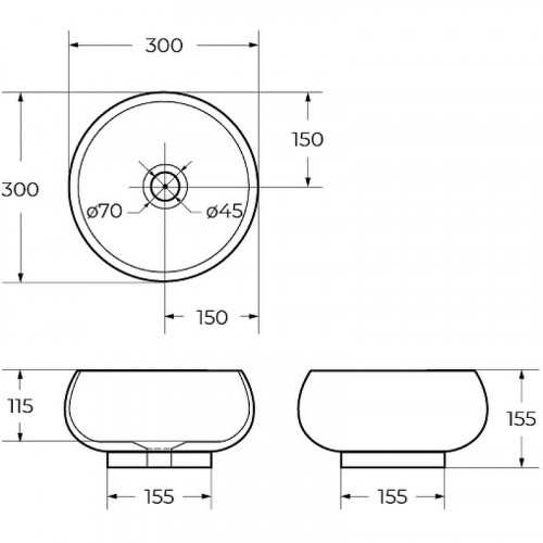 Раковина-чаша BelBagno 30 BB1114 Белая фаянс накладная