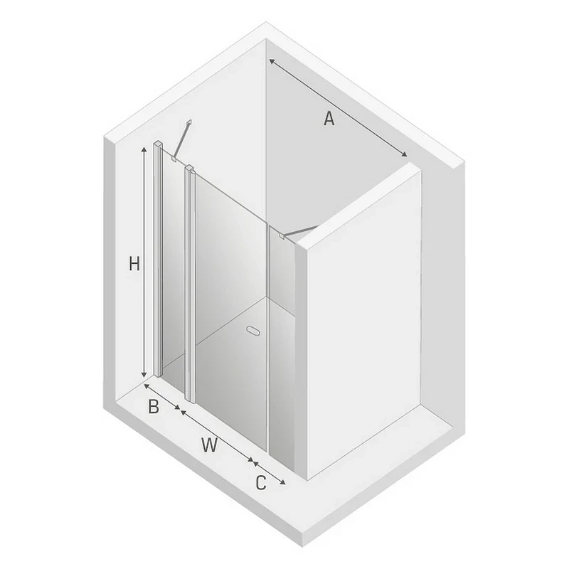 Душевая дверь New Trendy New Soleo Chrome 130 D-0173A профиль Хром стекло прозрачное