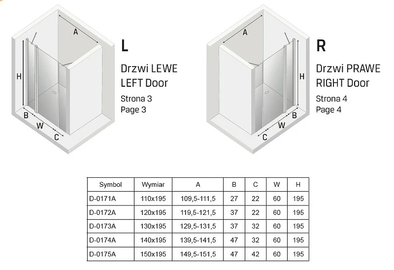 Душевая дверь New Trendy New Soleo Chrome 130 D-0173A профиль Хром стекло прозрачное