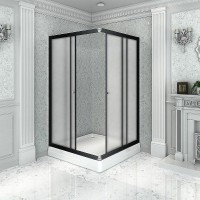 Душевой уголок Radomir Дрим 100x90 L 1-03-6-1-0-1211 профиль Черный стекло матовое