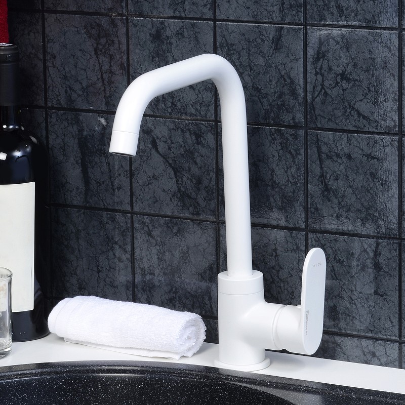 Смеситель для кухни WasserKRAFT Mindel 8507 Белый матовый латунь