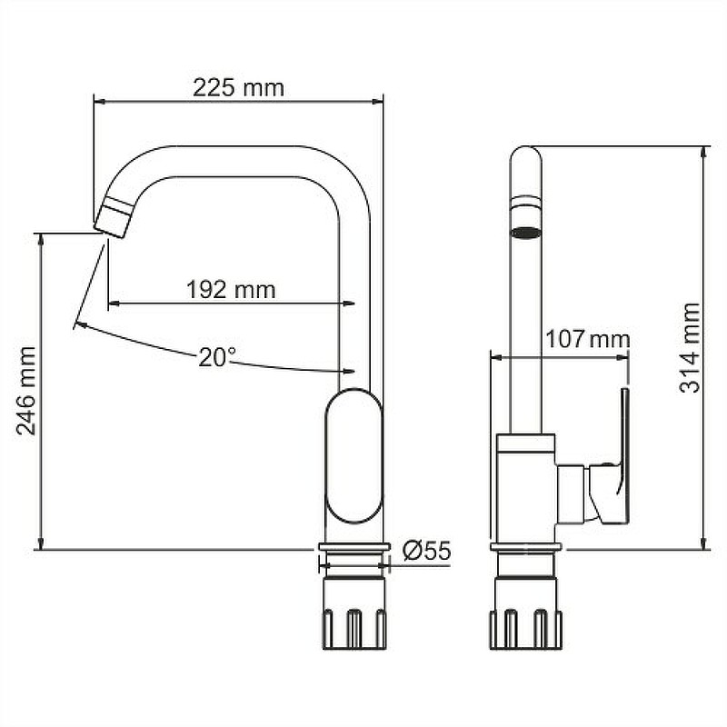 Смеситель для кухни WasserKRAFT Mindel 8507 Белый матовый латунь