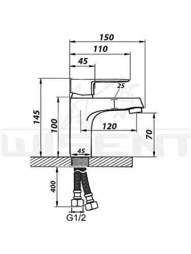 Смеситель для раковины Wisent WP10222 цвет Хром