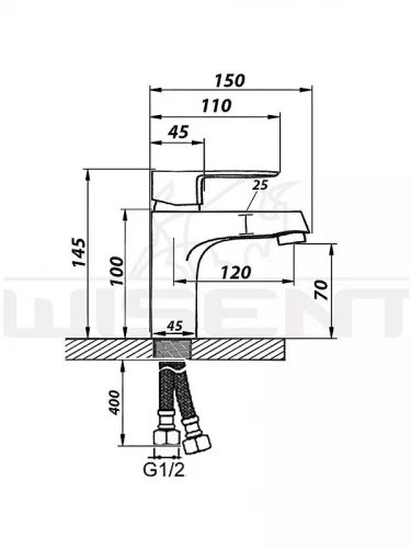 Смеситель для раковины Wisent WP10222 цвет Хром