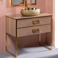 Тумба под раковину Boheme Armadi Art Monaco 100 867-100-CPG Капучино глянец Золото МДФ / ЛДСП