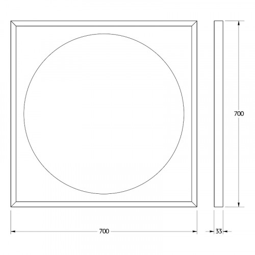 Зеркало Defesto Eclipce 70х70 DF 2237R с подсветкой 15W-3000К/в багетной раме/ИК - выключатель/Теплый белый свет/Белая рама