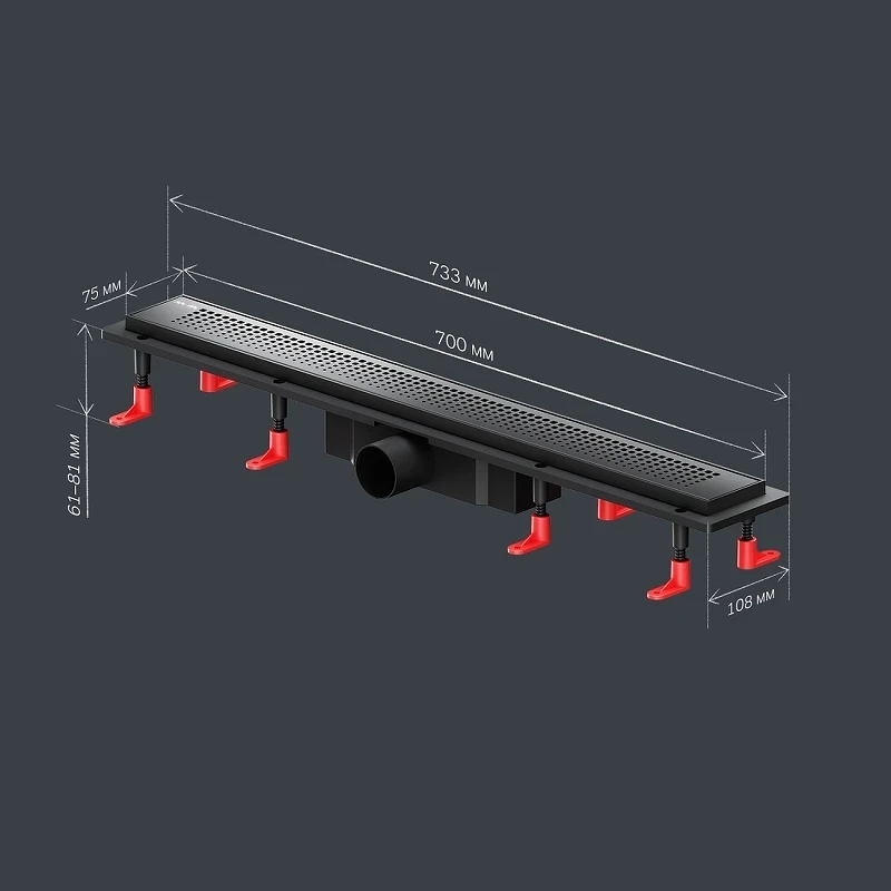 Душевой лоток AM.PM PrimeFlow 70 W02SC-P11-070-01BM с Черной матовой решеткой Cut Gradient