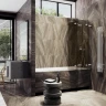 Шторка для ванны Maybah Glass MGV-585-4 980х1400 складная 4 секции Хром глянцевый стекло бронзовое