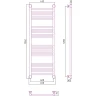 Водяной полотенцесушитель Сунержа Богема+ прямая 1200х500 31-0220-1250 Черный матовый нержавеющая сталь