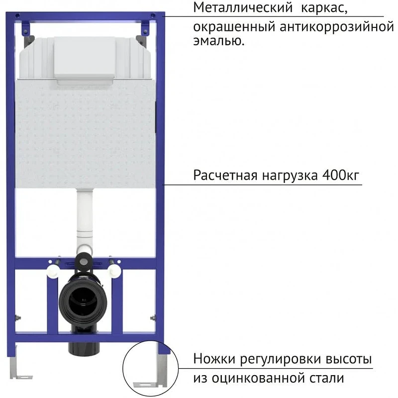 Комплект унитаза с инсталляцией Berges Novum 042440 с сиденьем Микролифт и Черной клавишей смыва фарфор подвесной