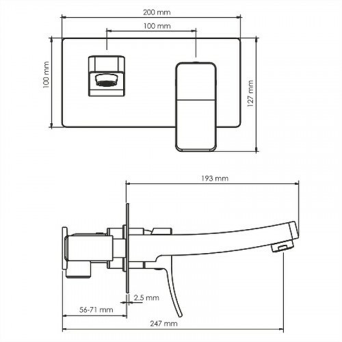 Смеситель для раковины WasserKRAFT Aller 10630 Хром латунь встраиваемый